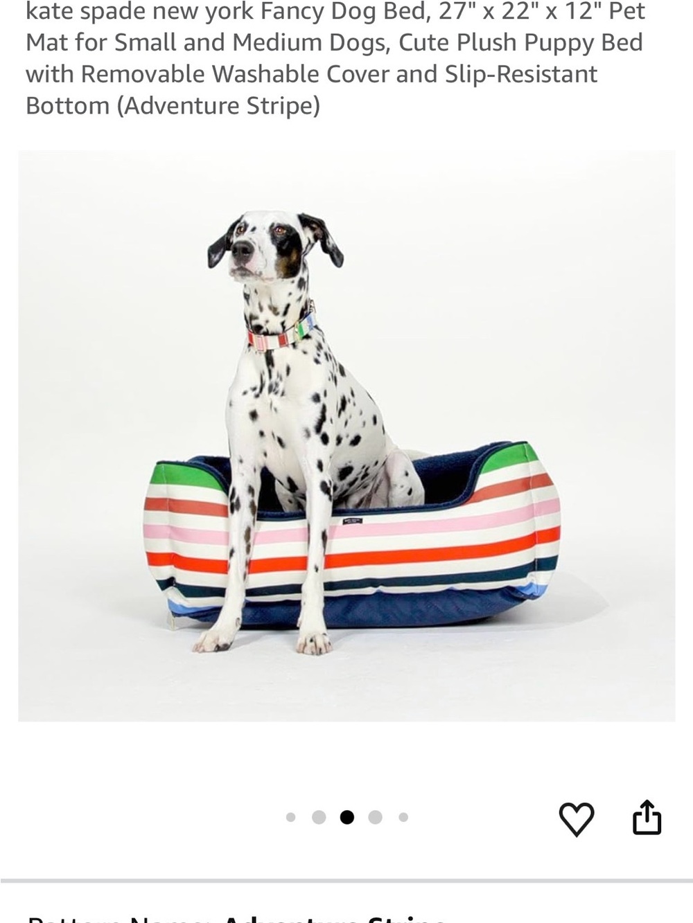 kate spade Multicolor Striped Plush Dog Bed